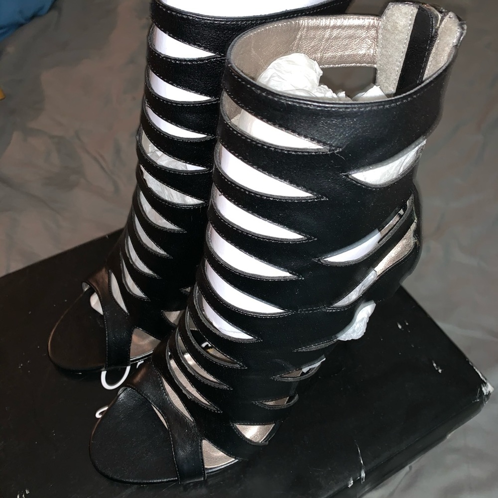 Black ankle heels